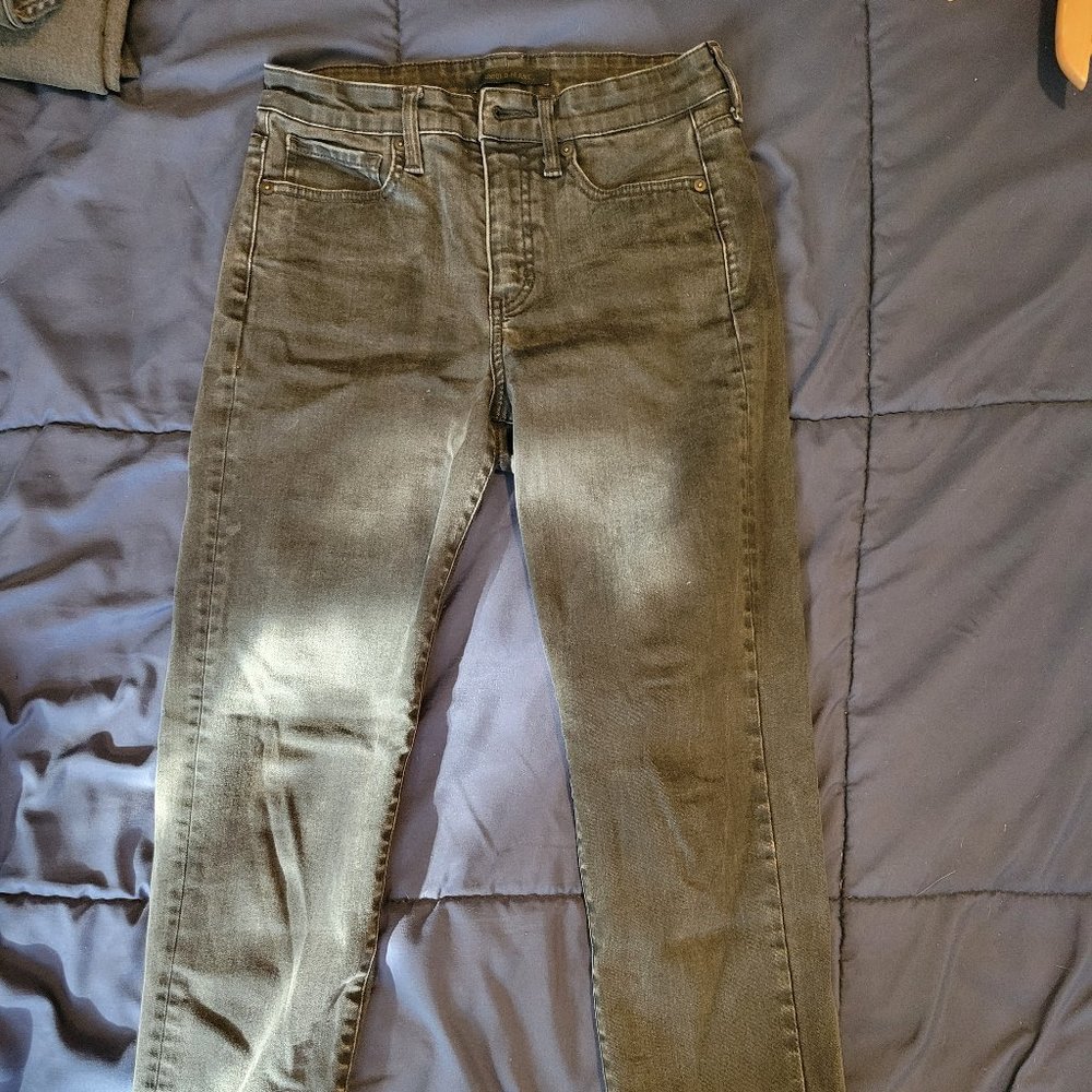 UNIQLO Skinny Straight High Rise Jeans, Stone Wash Black